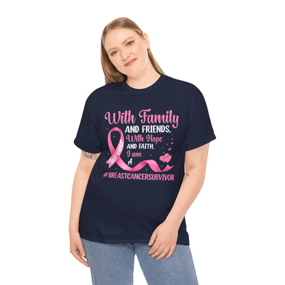 Supportive Family Fighting Together Cancer Awareness T-Shirt
