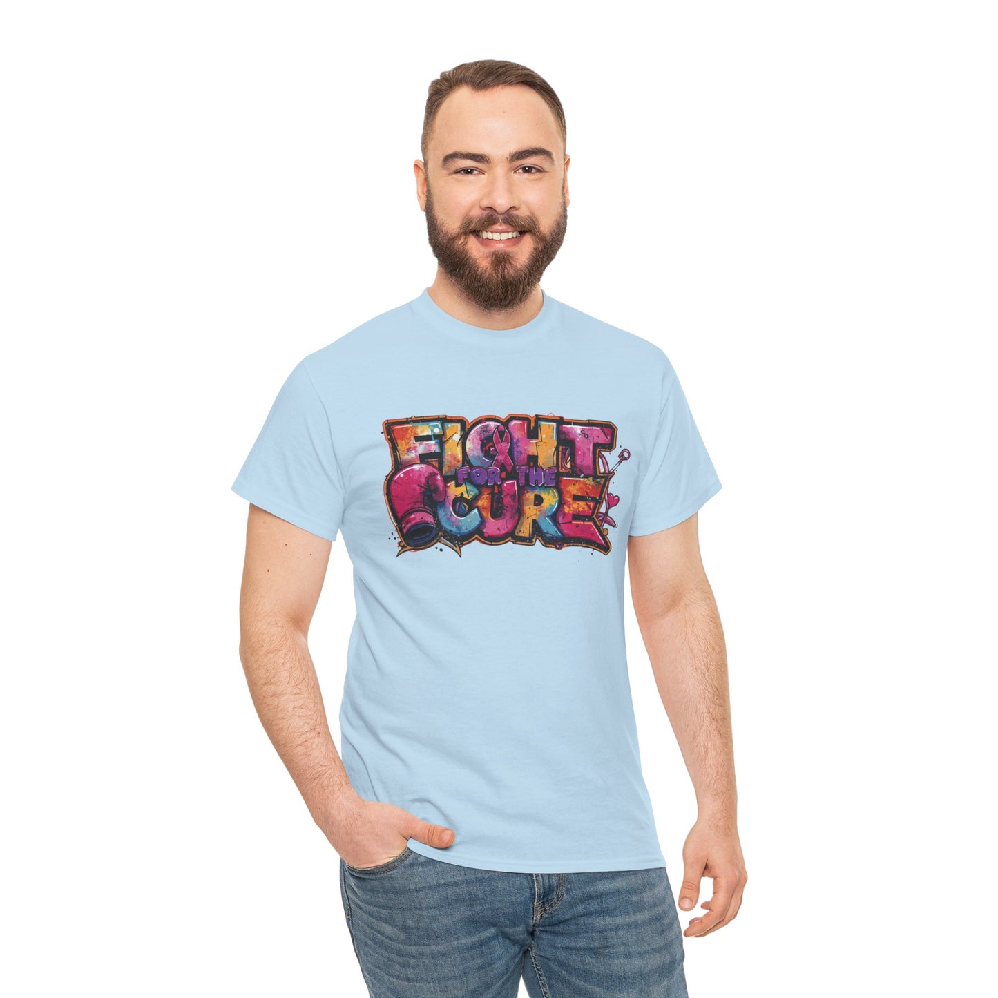 Fight For The Cure Heavy Cotton Tee - Empowerment Shirt, Awareness Tee, Gift for Cancer Fighters, Inspirational Fashion, [...]