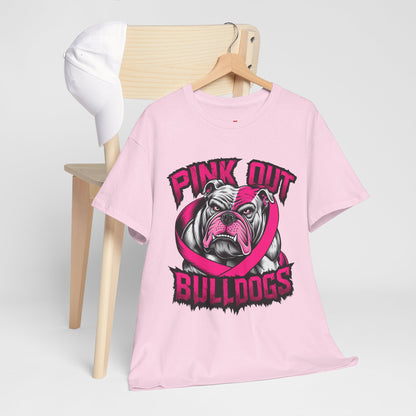 Pink Out Bull Dogs Cancer Awareness T-Shirt