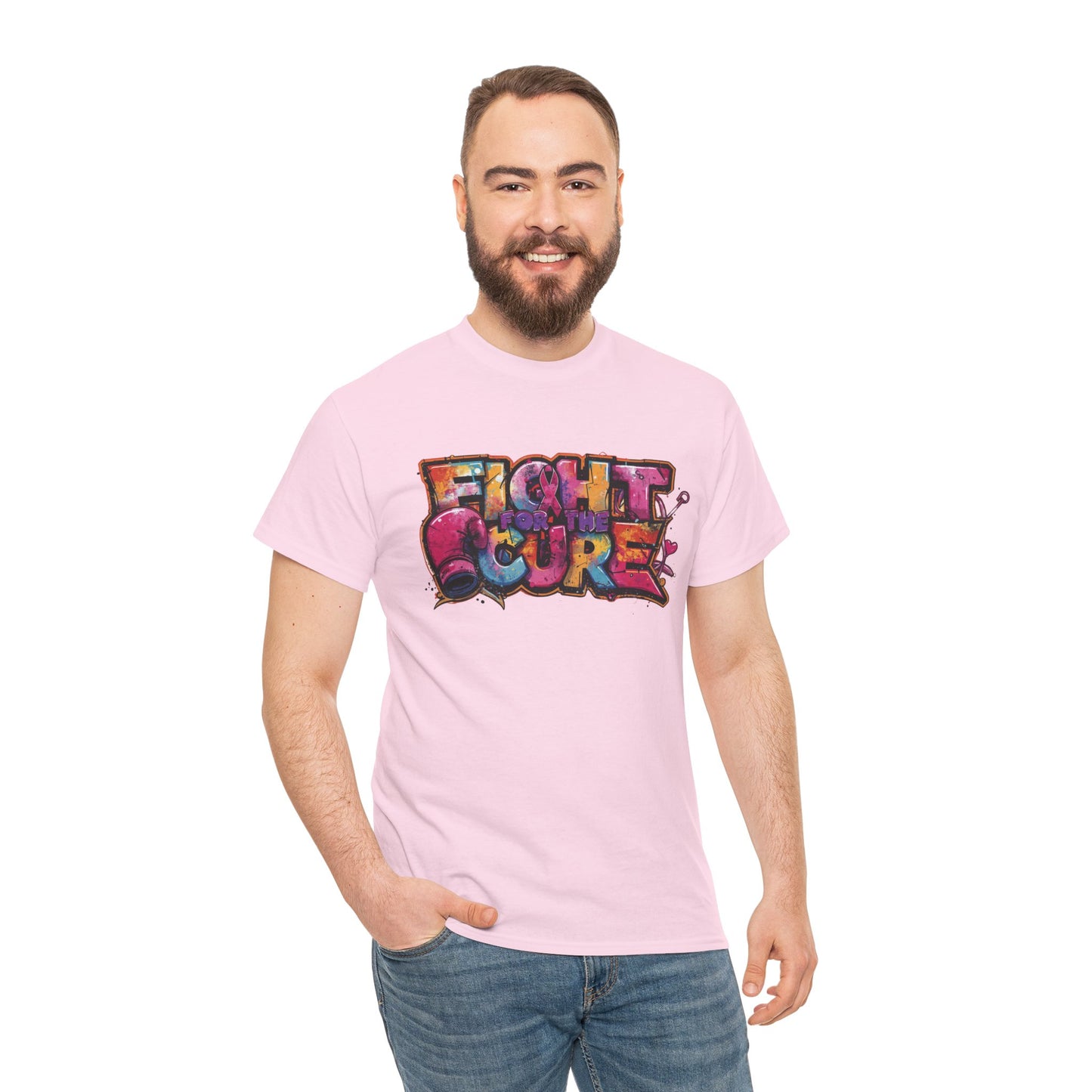 Fight For The Cure Heavy Cotton Tee - Empowerment Shirt, Awareness Tee, Gift for Cancer Fighters, Inspirational Fashion, [...]