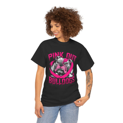 Pink Out Bull Dogs Cancer Awareness T-Shirt