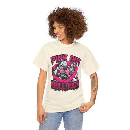 Pink Out Bull Dogs Cancer Awareness T-Shirt