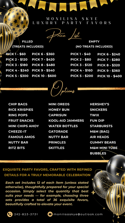 Monilisa Skye Luxe Party Favors
